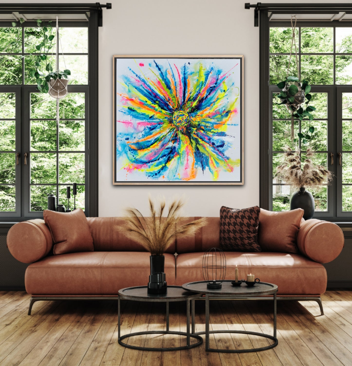 Neon Flower Power | 100 x 100 cm | 2023 - Pipari Art