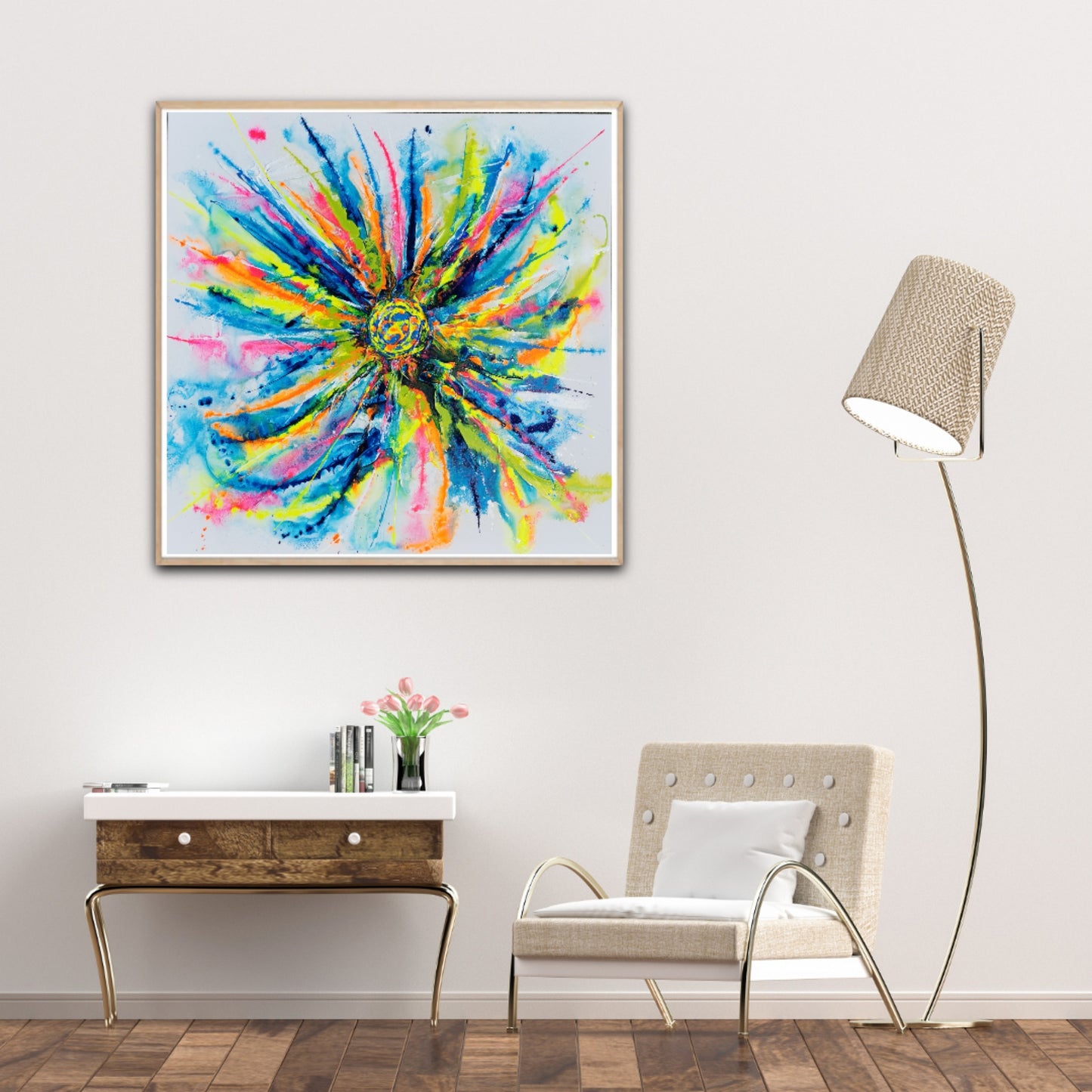 Neon Flower Power | 100 x 100 cm | 2023 - Pipari Art