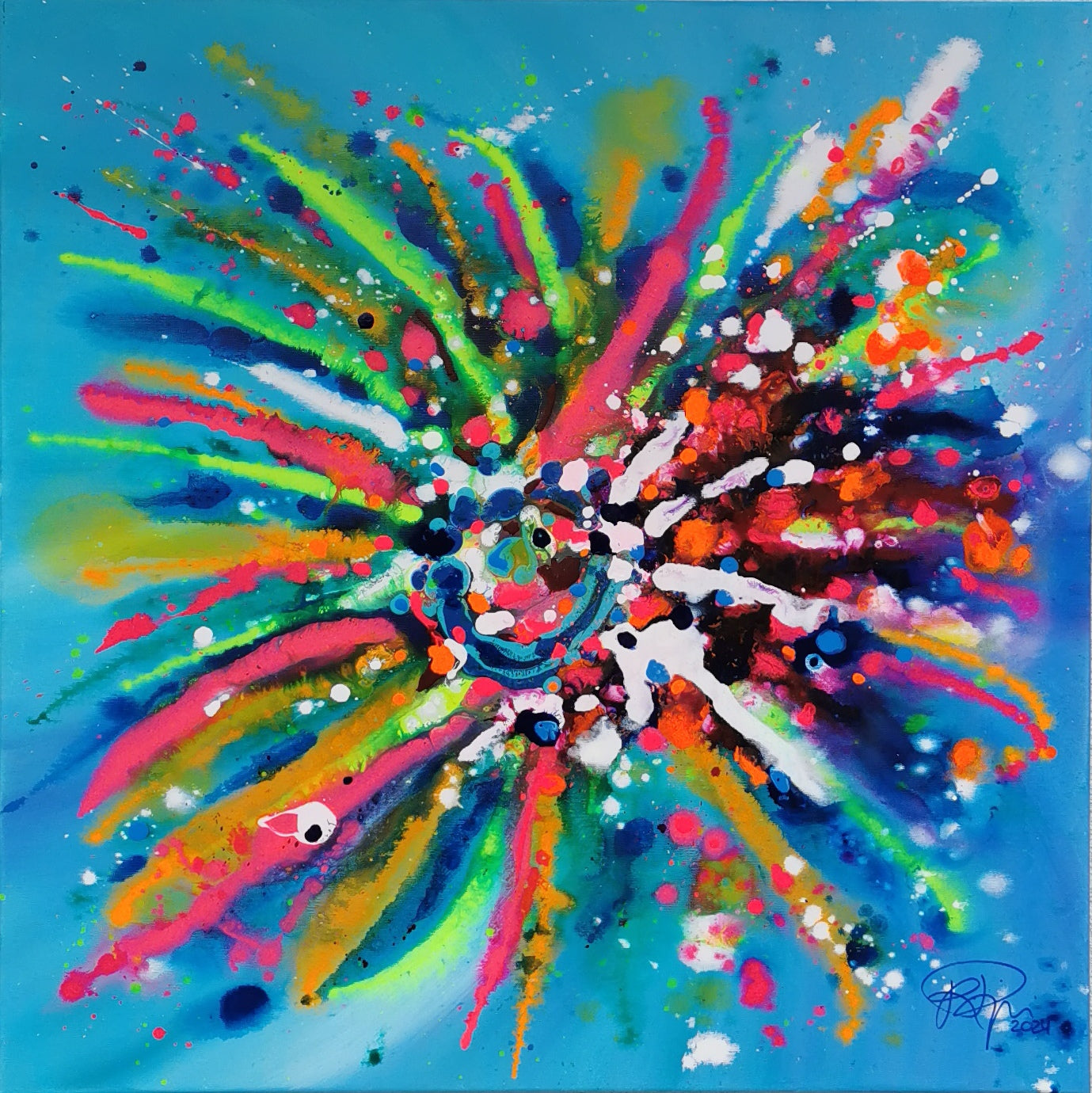 Tropical Splash | 80 x 80 cm | 2024