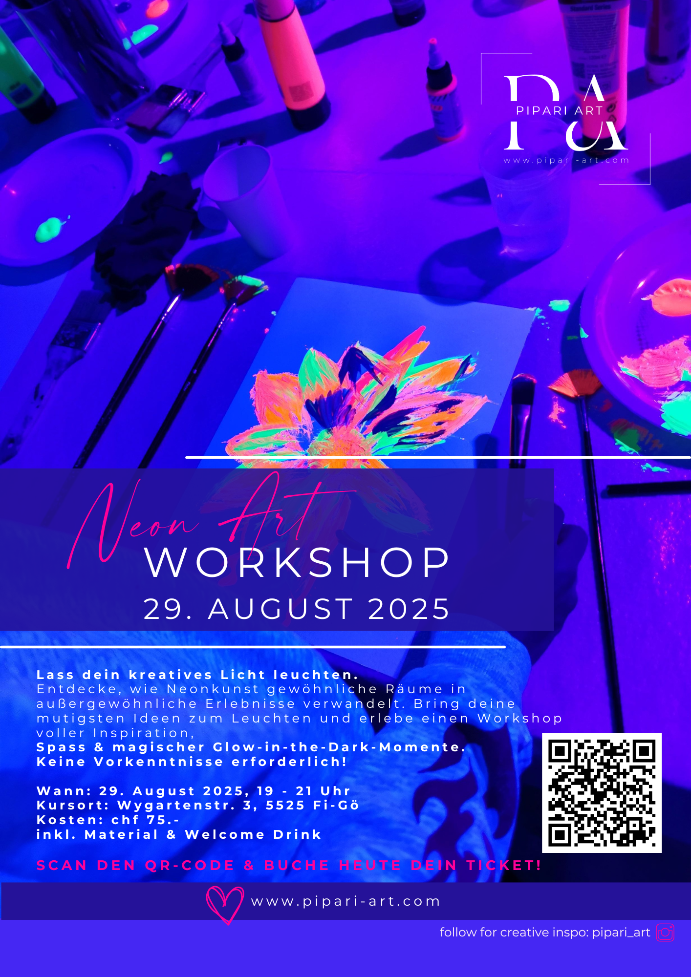 Lass dein kreatives Licht leuchten: Neon-Art-Workshop | 19-21 Uhr